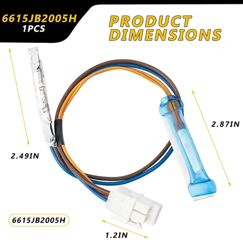 Miniatura 5 de 6615JB2005H Sensor de temperatura del refrigerador compatible con LG, Samsung y Kenmore. El conjunto del sensor de descongelación sustituye a