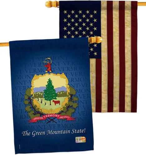 Miniatura 8 de Banderas de Estados Vermont House Pack Regional Estados Unidos Territorios Americanos República País Particular Área Pequeña Decorativa Patio Banner