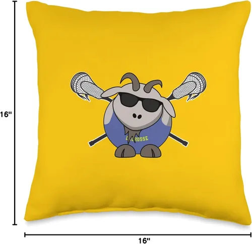 Miniatura 4 de Funny Goat Lacrosse Merch Funny Goat Lacrosse - Almohada de lacrosse, 16 x 16 pulgadas, multicolor