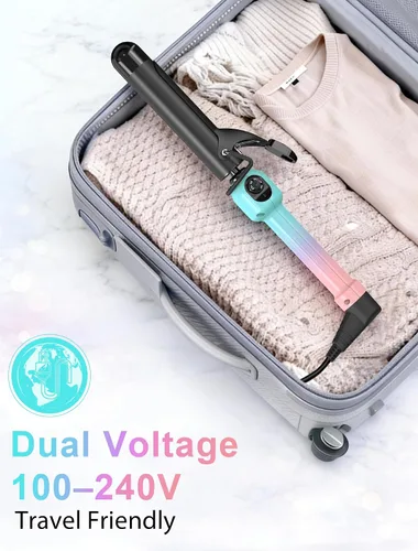 Miniatura 7 de Rizador de cerámica de 1 1/4 pulgadas para cabello corto y mediano, rizador de pelo con esfera de temperatura de 280-450°F para rizos definidos