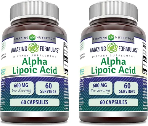 Miniatura 6 de Amazing Formulas - Ácido alfa lipoico Suplemento de 600 mg por porción, cápsulas, sin OMG, sin gluten, fabricado en Estados Unidos