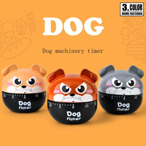 Miniatura 9 de Temporizadores de maquinaria de perro de dibujos animados lindos 60 minutos temporizador de cocina mecánica reloj contadores de alarma fuerte