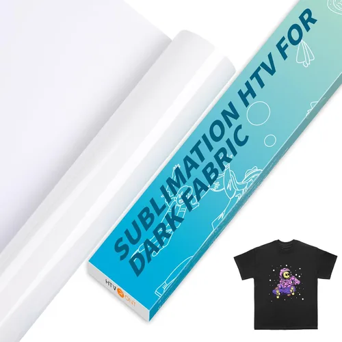 Miniatura 10 de HTVRONT HTV de Sublimación para Tela Oscura/Clara - Vinilo de Sublimación Brillante 12" X 10 Pies para Camisetas - Funciona Junto con Papel