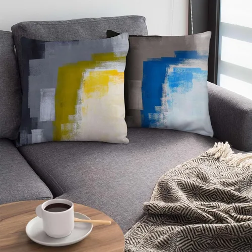 Miniatura 4 de Juego de 2 fundas de almohada, arte abstracto de 16 x 16 pulgadas, cuadradas, decoración del hogar, fundas de almohada decorativas para sofá