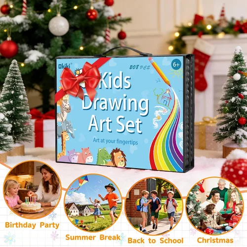 Miniatura 4 de Suministros de Arte, Set de Arte de 297 Piezas Kit de Dibujo para Niñas Niños Artistas, Caja de Regalo de Arte de Lujo con Caballete Plegable