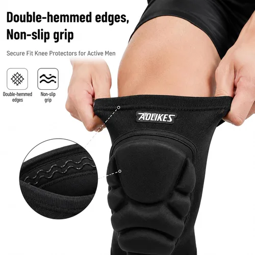Miniatura 5 de 1 par de rodilleras de voleibol para mujeres, rodilleras de snowboard para hombres, rodilleras de esponja gruesa antideslizante para fútbol