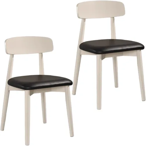 Miniatura 22 de YVYKFZD Solid Wood Dining Chairs, Armless Dining Room Chair Set, Leather Upholstered Kitchen Chairs, Comfy Side Chair with Curved Back, for