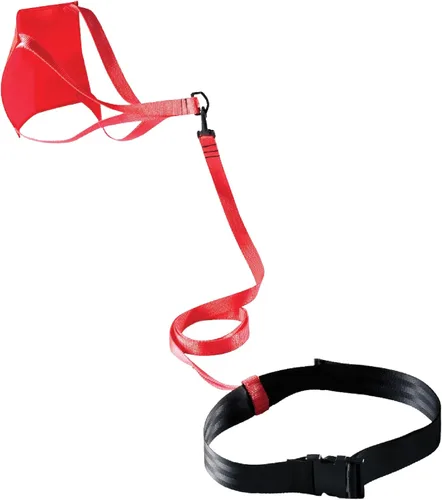 FINIS Paracaídas de natación para entrenamiento de resistencia - Construye fuerza y resistencia - Cinturón ajustable Rojo - 8 pulgadas
