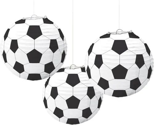 Miniatura 2 de Amscan Football Frenzy - Faroles colgantes para fiesta de cumpleaños (3 piezas), multicolor, 12 x 11 pulgadas