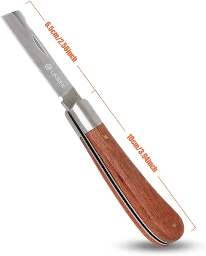 Miniatura 2 de Cuchillo de poda e injerto, herramienta de brotes de jardín de acero inoxidable, herramienta de corte múltiple de bolsillo plegable para deshierbar