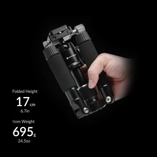 Miniatura 7 de Trípode de 50 V de perfil bajo para cámara y iPhone, trípode compacto de mesa y viaje con mango de aluminio, compatible con teléfonos inteligentes
