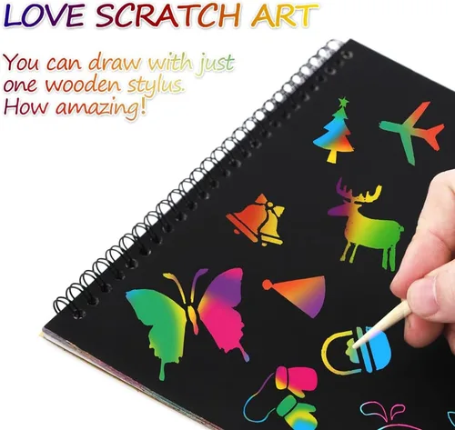 Miniatura 2 de I&Art - Libros de arte para rascar para niños, papel de arte para rascar, arco iris, para los mejores regalos