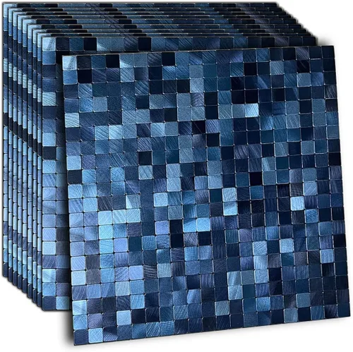 Miniatura 8 de XUANINY 10 hojas de azulejos de aluminio de superficie negra para loseta en muro para cocina