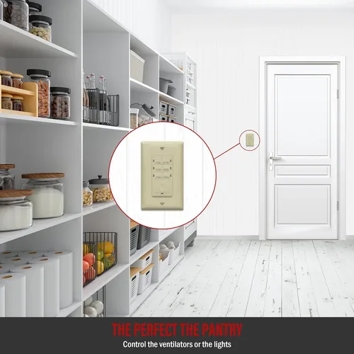 Miniatura 4 de ENERLITES Interruptor de temporizador de cuenta regresiva, ventilador y temporizador de luz, 5 minutos a 4 horas, indicador LED de luz nocturna