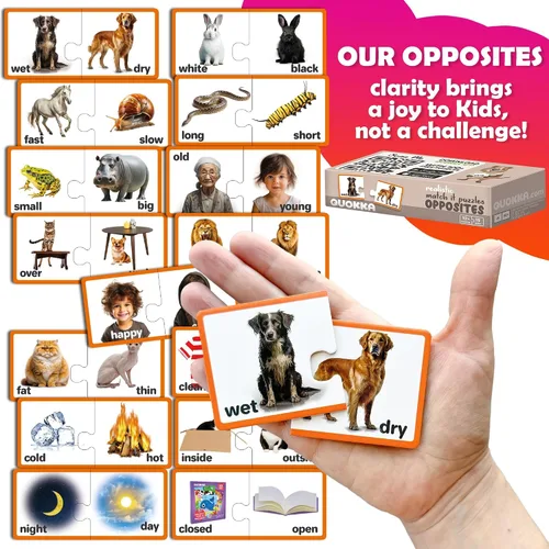 Miniatura 3 de QUOKKA 5X MEGASET Realistic Puzzles for Toddlers 3-5 - Matching Games for Kids Ages 2-4 - Numbers Animals Opposites ABC Learning for Toddlers 1-3