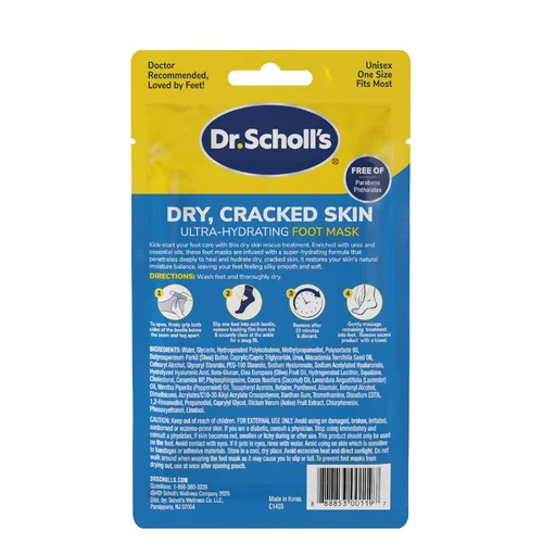 Miniatura 7 de Dr. Scholl's Piel Seca y Agrietada, Mascarilla para Pies Ultra Hidratante, 3 Pares de Calcetines Hidratantes: Hidrata Intensamente, Repara y Suaviza