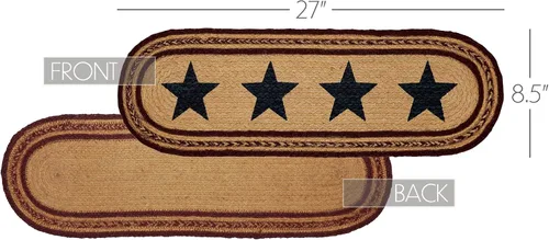 Miniatura 3 de Americana Primitive Flooring - Potomac Tan Stencil Stars Oval Yute Stair Tread