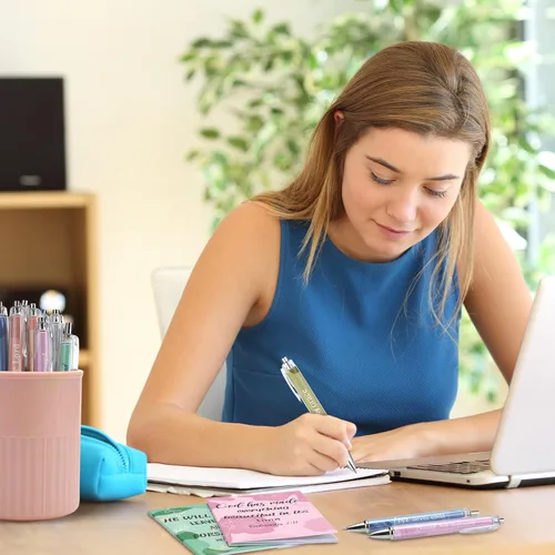 Miniatura 6 de Colarr 24 juegos de regalos cristianos a granel para mujeres, bolígrafos con versículos bíblicos de Navidad, cuadernos, bolígrafos religiosos