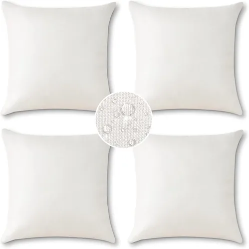 Miniatura 11 de OTOSTAR Juego de 4 fundas de almohada impermeables para exteriores, fundas decorativas para cojines de jardín, fundas de almohada cuadradas
