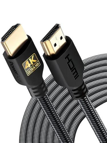 Miniatura 10 de PowerBear - Cable HDMI 4K 10 pies, nailon trenzado y conectores dorados Pack de 1 6 patas Negro
