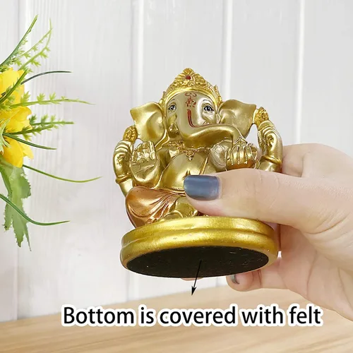 Miniatura 7 de BangBangDa Estatua de Lord Ganesha hindú – Elefante indio Dios Murti Decoración Pintura a mano Figuras ídolo Boda Regreso Regalos para el Hogar