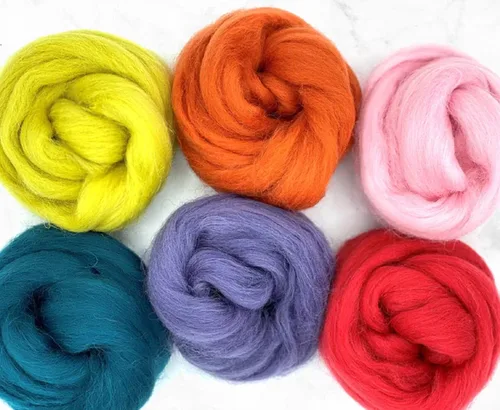 Revolution Fibers Top de lana teñida | Colección Shetland de fibras para manualidades | Perfecto para spinning, fieltro de aguja, fieltro húmedo y