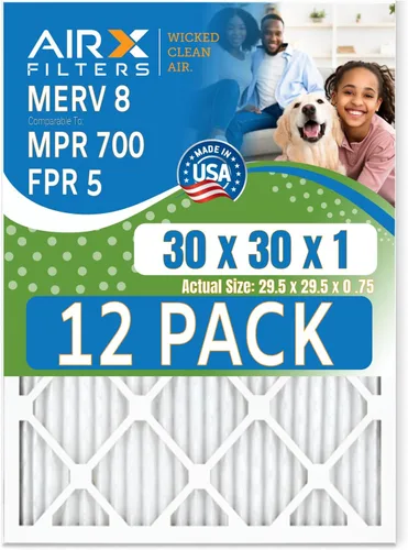 Miniatura 50 de Filtro de aire de 10 x 10 x 1 pulgadas con clasificación MERV 8, paquete de 12 filtros de horno comparables a MPR 700 y FPR 5, fabricado en Estados