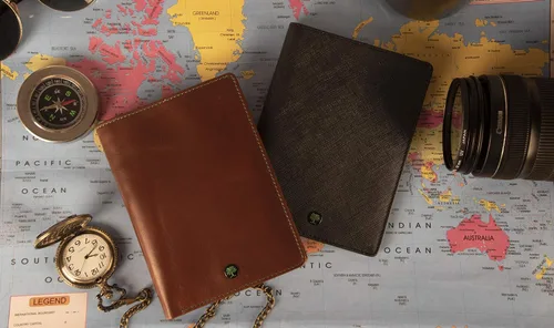 Miniatura 5 de Auliv RFID bloqueo de viaje cartera cartera cartera pasaporte cartera en cuero de grano completo