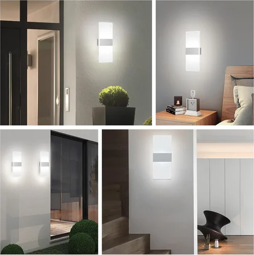 Miniatura 9 de MEHIDFY Juego de 2 apliques de pared, lámpara de pared regulable con control táctil, apliques de pared LED recargables, luces de pared a