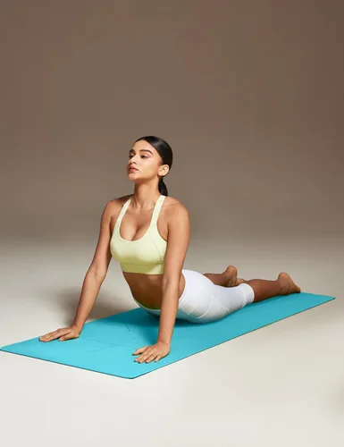 Miniatura 6 de Heathyoga Tapete de Yoga Antideslizante Ecológico, Sistema de Alineación Corporal, Material TPE Certificado por SGS - Superficie Texturizada Turquesa