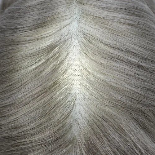 Miniatura 73 de Sistema de repuesto de cabello humano europeo con encaje frontal suizo para hombre, tupé para hombre, pieza de cabello, nudo blanqueado, línea #17