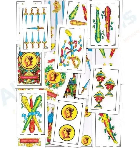 Miniatura 4 de Cartas de juego - Baraja completa con 50 cartas - Cartas revestidas de plástico liso - Diseño tradicional bellamente artístico