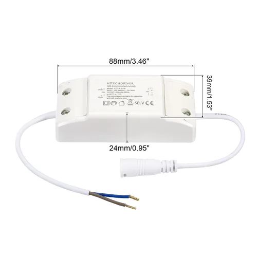 Miniatura 2 de PATIKIL 8-12W 280mA LED Driver, 2pcs AC 100-240V Salida 24-36V DC Conector hembra Constante corriente rectificador transformador fuente