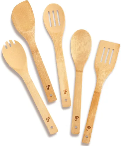 Miniatura 10 de Mercancía del programa de TV Friends - Juego de 5 cucharas espátula de madera para utensilios de cocina, decoraciones para fiestas de Friendsgiving