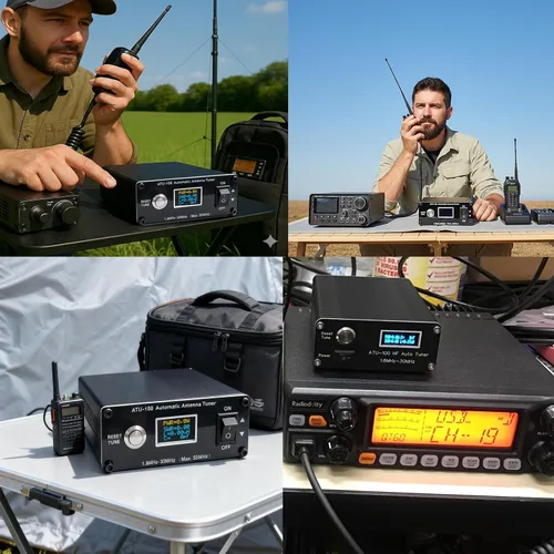 Miniatura 9 de V3.2 ATU-100 EXT - Sintonizador automático de antena para radioaficionado, 1.8-55MHz, sintonizador SWR bajo, coincidencia de impedancia, diseño