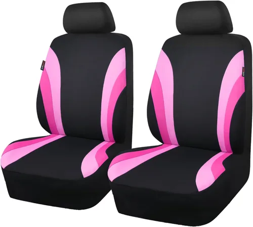 Miniatura 14 de Car Pass - Fundas de asiento delanteros deportivas Line Rider, fundas para asientos de auto grises solo para dos asientos delanteros, compatibles