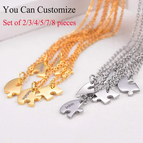 Miniatura 5 de U7 BFF Collar para 23456 Muchachos, Mujeres, Acero Inoxidable, Personalizado, Familia, Hermandad, Amistad, Personalizado, Nombre del Mejor Amigo