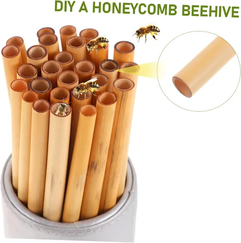 Miniatura 7 de LIOOBO 50 Uds. Tubo de abeja, suministros de abeja, tubos de colmena, insertos de papel de anidación de abejas, herramientas de mantenimiento