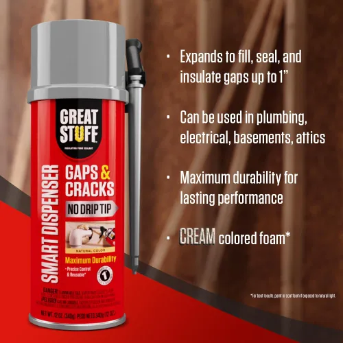 Miniatura 3 de Great Stuff 99108824 Dispensador Inteligente para Huecos y Grietas, Crema, 12 Onzas