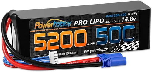 Miniatura 6 de Powerhobby 4S 14.8V 5200mAh 50C Lipo Battery Soft Case 4-Cell w EC5 Plug (2)