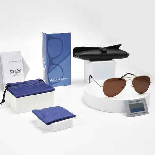 Miniatura 6 de Yaserra Lentes de sol de aviador polarizados retro para hombres y mujeres, lente TAC espejada, marco de metal, doble puente con protección UV400