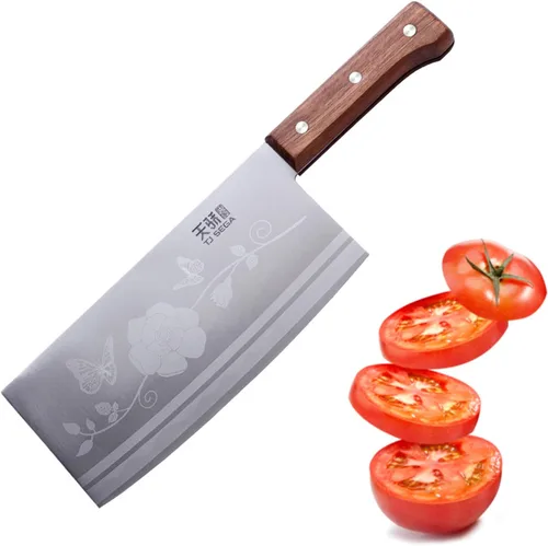 Miniatura 14 de TJ POP Cuchilla China de Chef, Cuchillo de Acero Inoxidable de 7.5 Pulgadas con Mango Ergonómico, Cuchillo de Cocina Ultra Afilado para Hogar