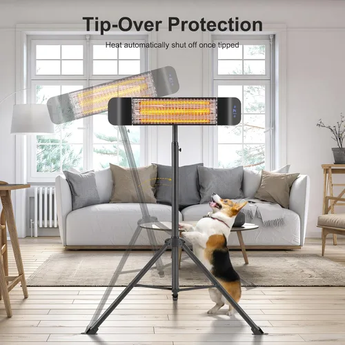 Miniatura 8 de Pasapair Calentador eléctrico para patio, calentador infrarrojo inteligente para interiores, temporizador de 24 horas con control de aplicación
