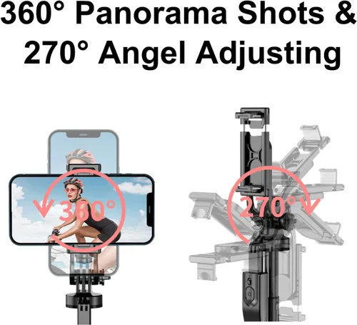 Miniatura 2 de Trípode para selfie, trípode con soporte giratorio de 360 grados para fotografía, grabación de video, transmisión en vivo, vlog, video de YouTube