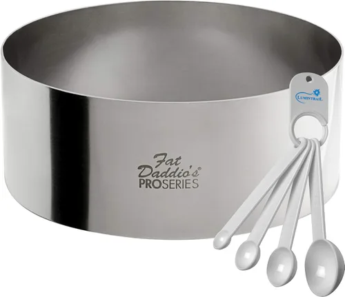 Lumintrail Fat Daddios - Anillo redondo de acero inoxidable para pasteles y pastelería, 5 x 2 pulgadas, soldado a mano y pulido suave, para hornear,
