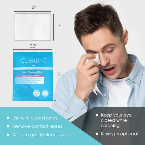 Miniatura 6 de Toallitas transparentes para párpados C prehumedecidas para ojos secos, limpieza de párpados sin enjuague, toallitas de viaje envueltas