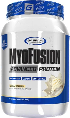 Miniatura 11 de Gaspari Nutrition Myofusion Advanced Protein, mezcla de proteínas con proteína de suero de leche, proteína de caseína y proteína aislada, baja