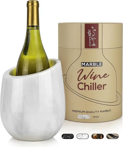 Miniatura 15 de Gusto Nostro Cubo enfriador de vino de mármol, enfriador de botellas de vino de 25.4 fl oz y enfriador de champán para fiesta, cocina, decoración