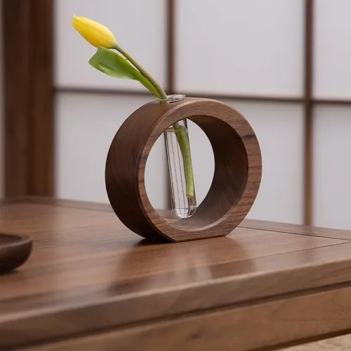 Miniatura 7 de WONQEXZ Jarrón de mesa, moderno jarrón de propagación de macetas bohemias, macetas de interior para decoración de escritorio, florero de madera