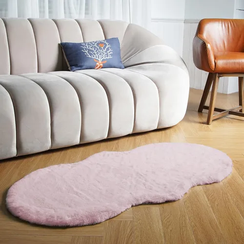 Miniatura 33 de Latepis Alfombra Pequeña Negra Esponjosa 2x3 pies Manta de Piel Sintética de Conejo Alfombra Suave Lavable Alfombras Peludas Shag para Dormitorio
